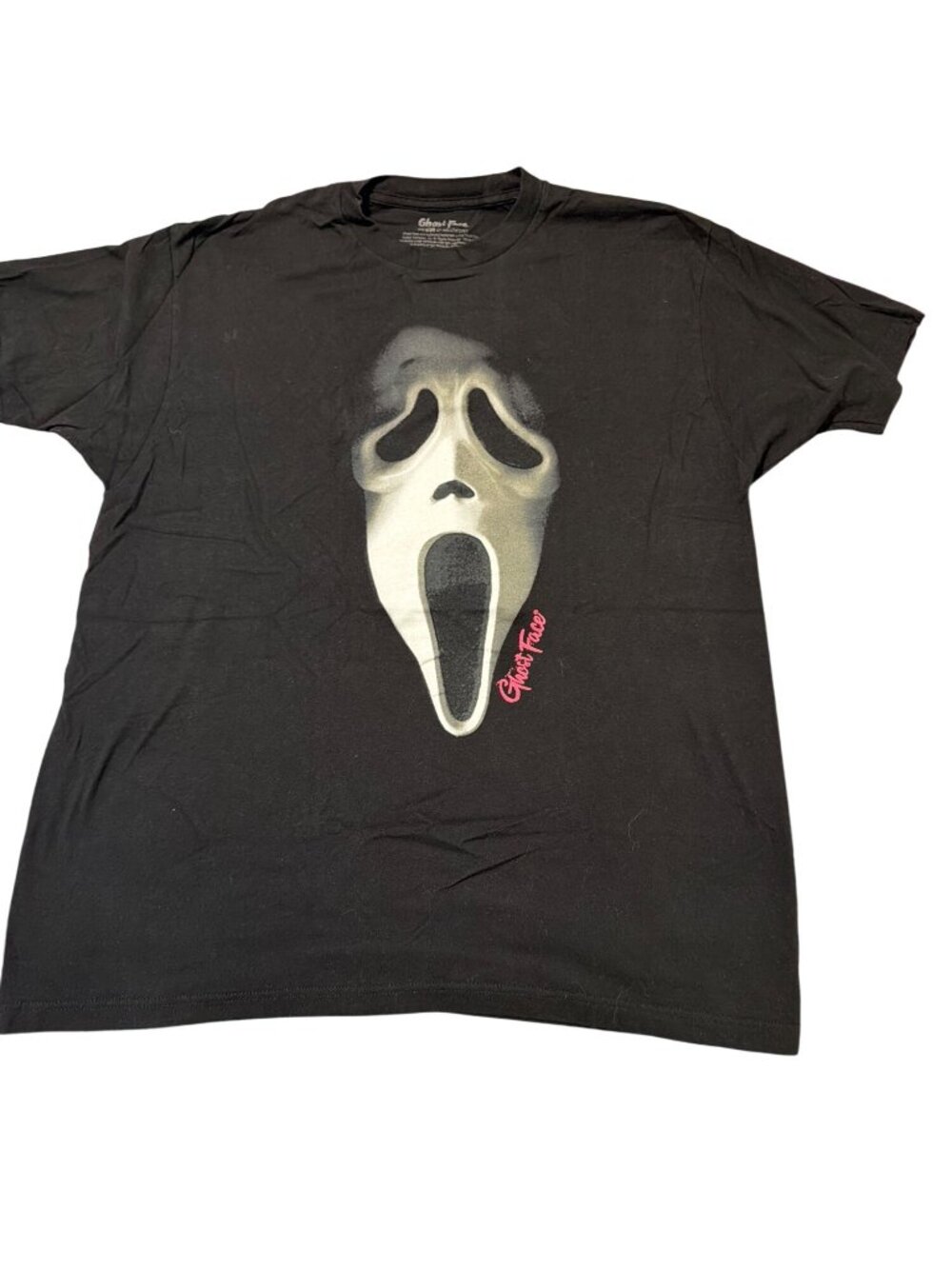 Ghost Face T Shirt Black Iconic Halloween Horror Scary Front Graphic Cotton XL